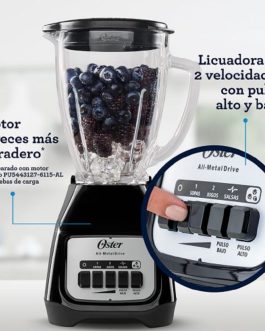 Licuadora Oster 2 velocidades más pulso y vaso de vidrio BLSTKAGBPB