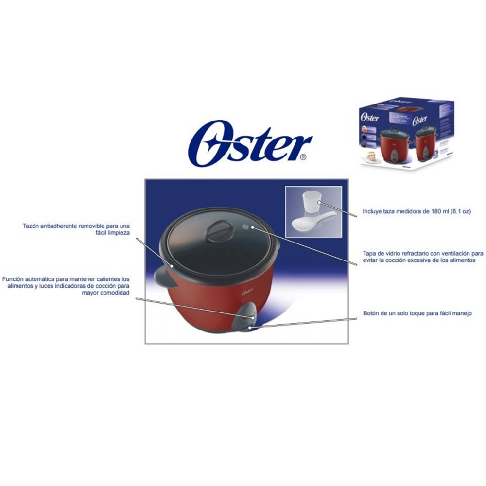 Olla Arrocera Oster 1.8 L CKSTRC1700R Rojo - Imagen 3