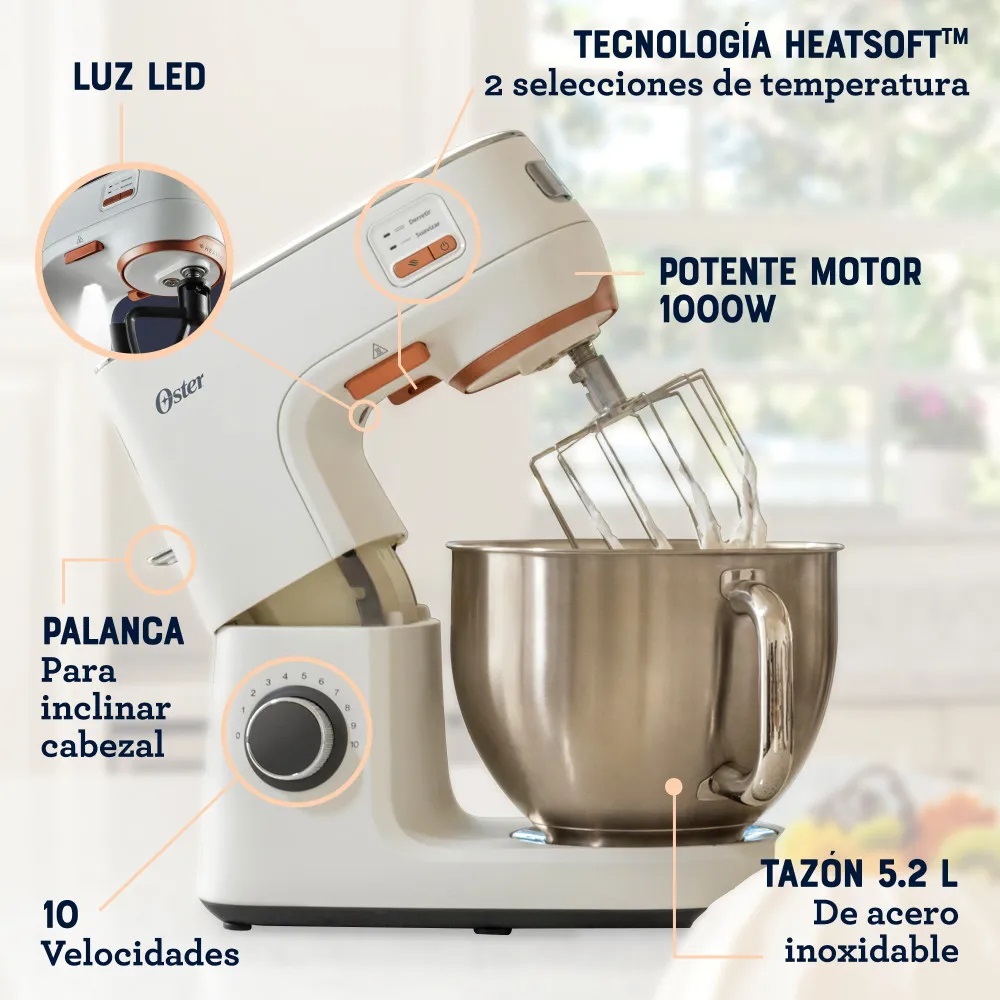 Batidora planetaria Oster con tecnología Heatsoft FPSTSMPL4W - Imagen 3