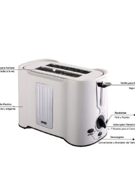 Tostadora de Pan Eléctrica 850 W DSP KC2038 Blanca