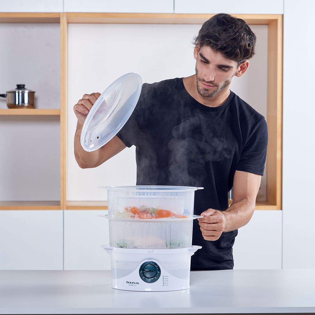 Vaporera de Alimentos Taurus SALUTECOOK Blanco - Imagen 3